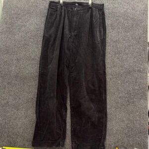 Trust Corduroy Pants Men's 36x34 Black Wide Leg Pleated Skater Trousers